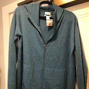 Nicole Miller Blue Cashmere Zip Up - Medium